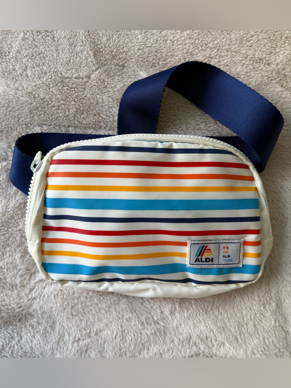ALDI Gear Retro Rainbow Stripe Fanny Pack Belt Bag